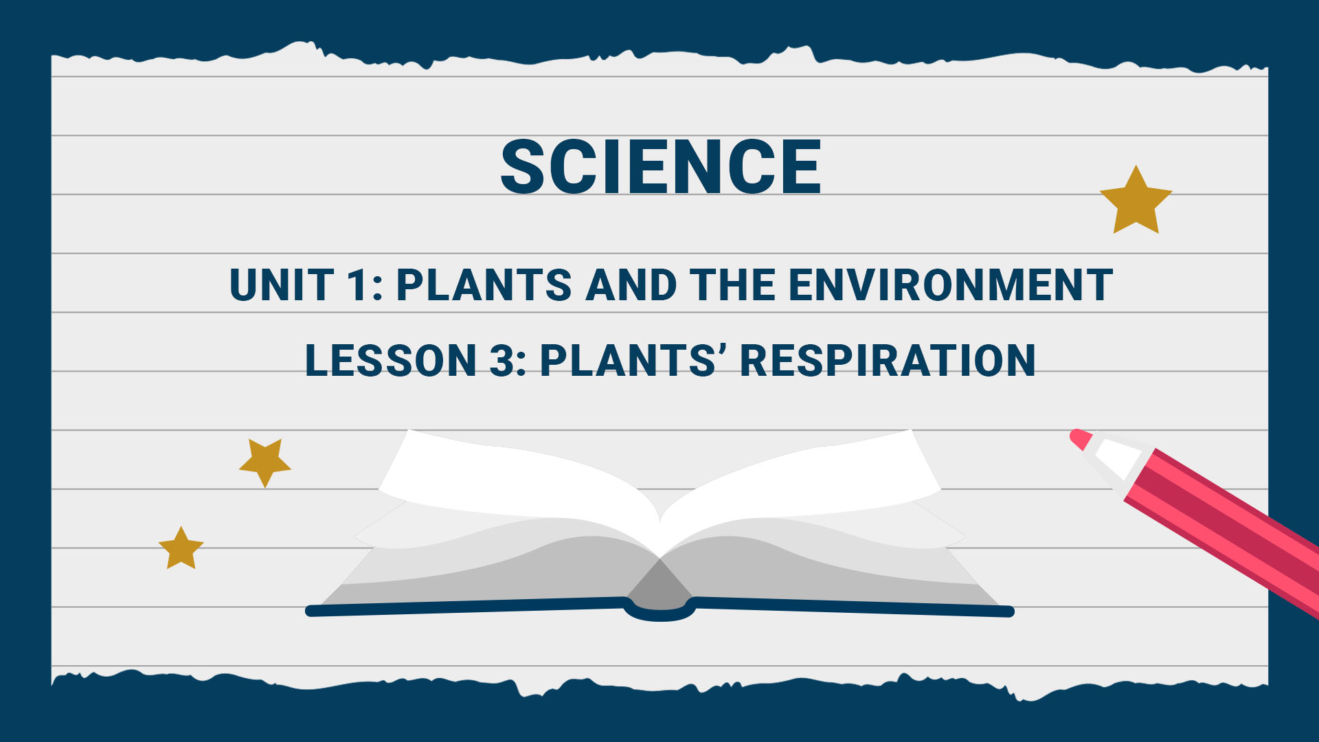 Unit 1: Plants and the environment - Lesson 3: Plants’ Respiration